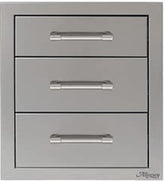 Alfresco 17" Three-Tier Storage Drawers designed for organized and functional outdoor kitchens by Alfresco.